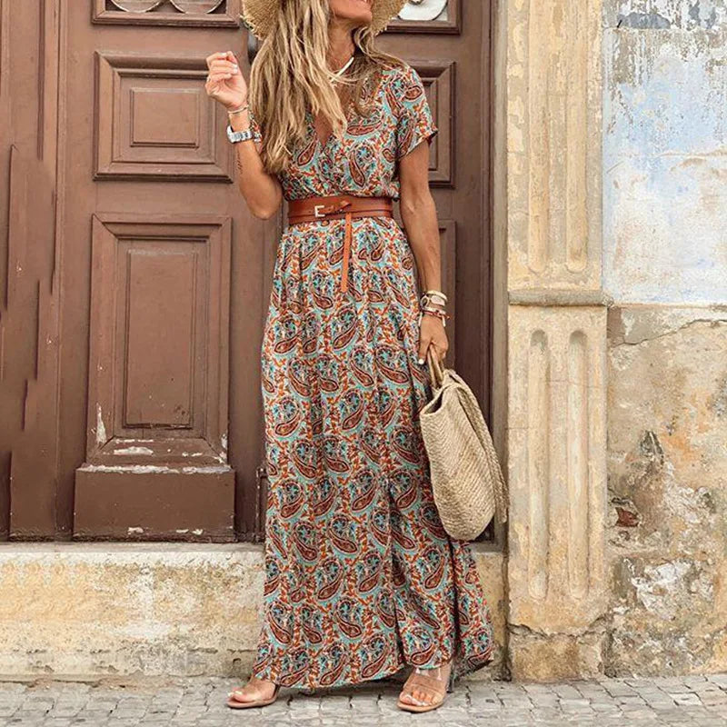 Elegant Floral Pleated Dress