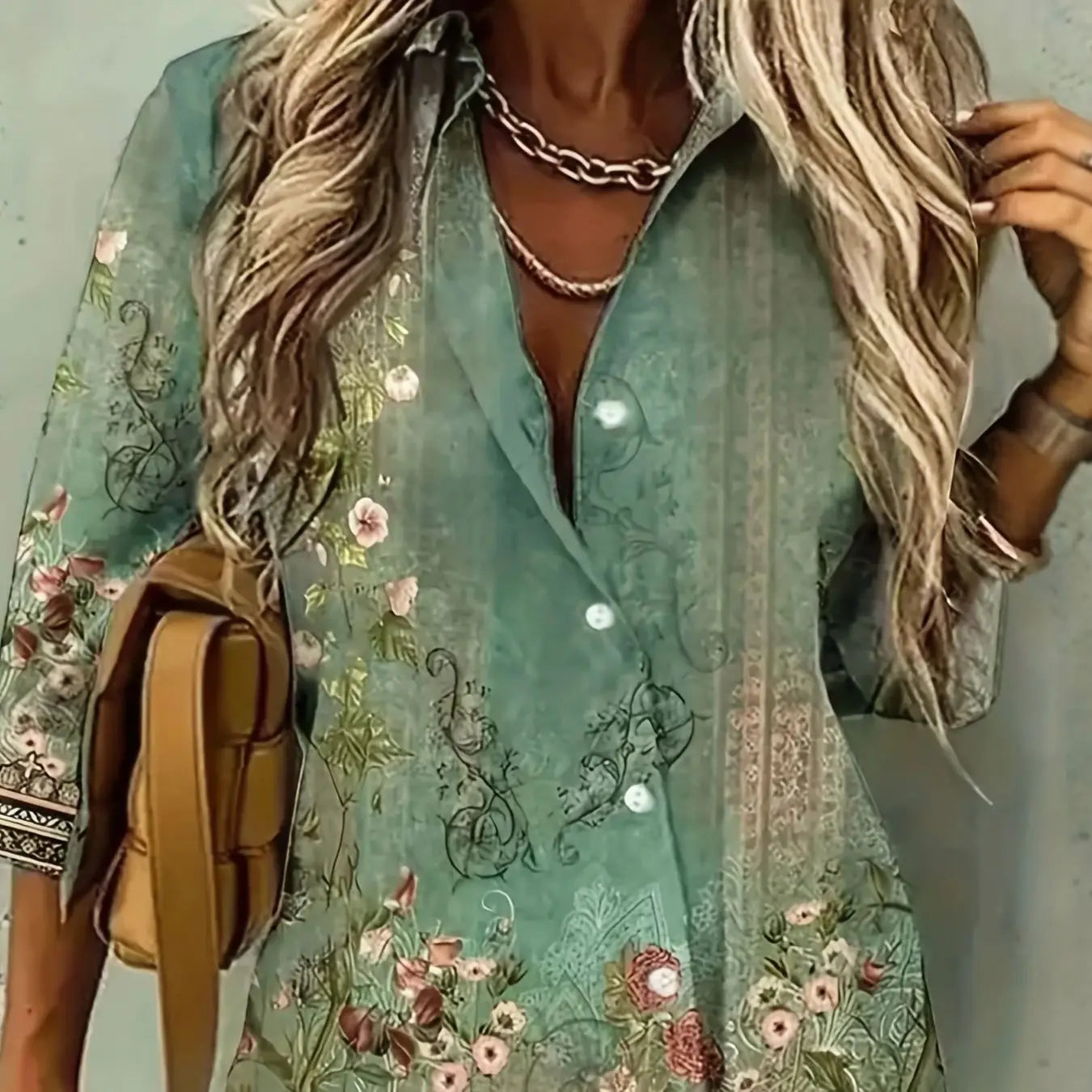 Plus Size Elegant Casual Shirt Woman Temperament Long Sleeve Woman Shirt Printed Loose Woman Shirt Weekend Top