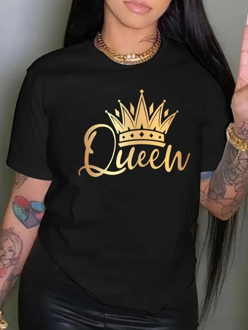 Plus Size New Women T-shirt Vintage Cartoon Graphic Print T-shirt Oversized Women's Trending Clothing Fashion Short Sleeve Shirt