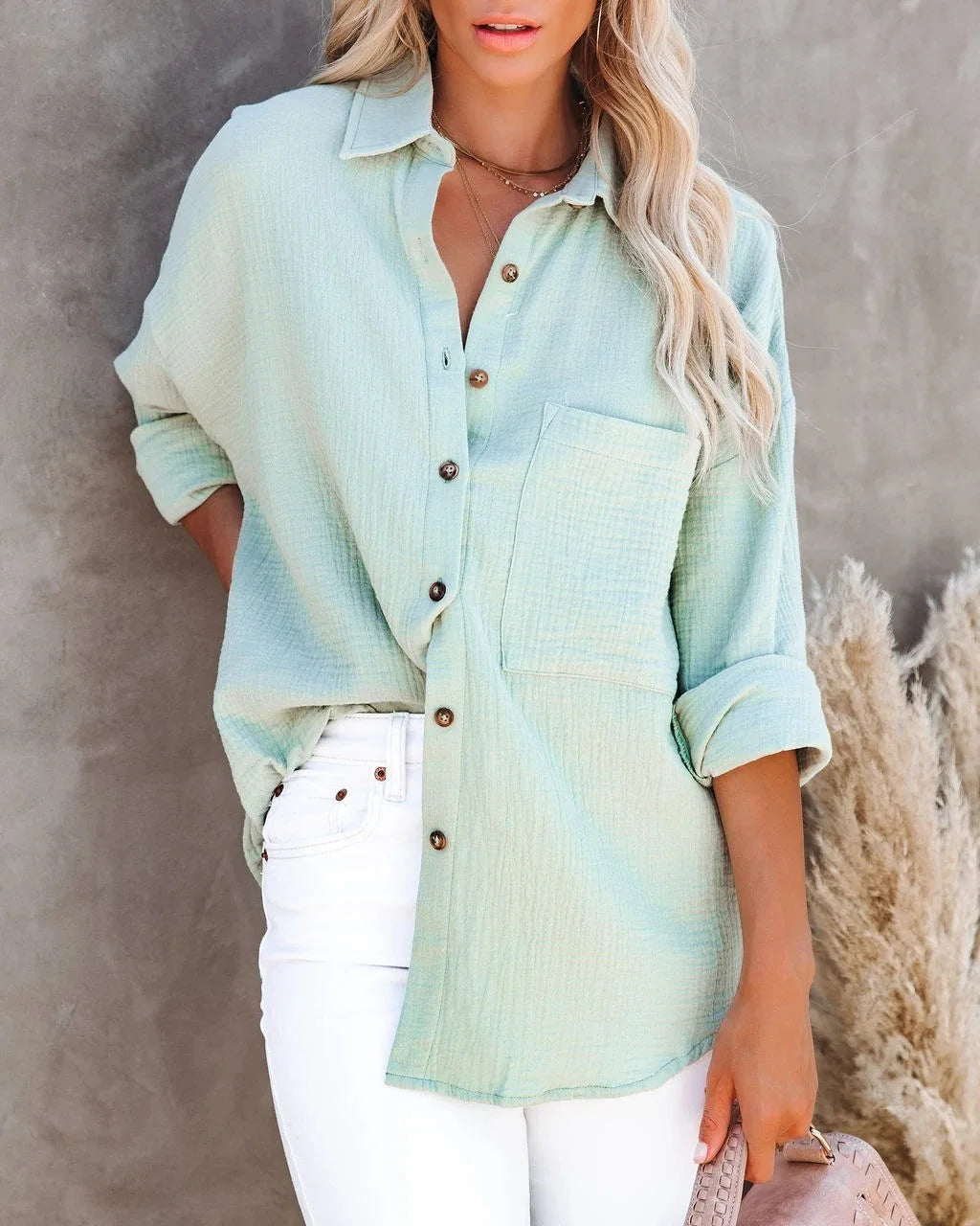 Elegant Cotton Linen Shirts Women Casual Solid Button Lapel Blouses Shirts Autumn Winter Long Sleeve Loose Tops Tunic Blusas